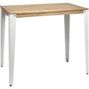 Box Furniture - Table Mange debout Lunds 80X120x110cm Blanc-Vieilli. Blanc