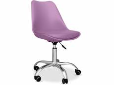 Chaise de bureau à roulettes - chaise de bureau pivotante - tulip violet pastel