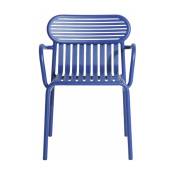Chaise de jardin avec accoudoirs bleue Week end - Petite