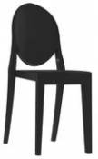 Chaise empilable Victoria Ghost / Polycarbonate 2.0 - Kartell noir en plastique