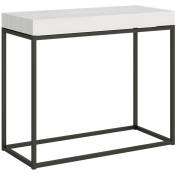 Console extensible 90x40/300 cm Nordica Frêne Blanc structure Anthracite