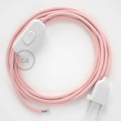 Cordon pour lampe, câble RM16 Effet Soie Rose Baby