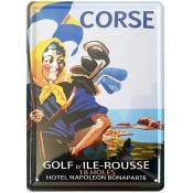 Corse - Petite plaque métallique Ile Rousse 21 x 15