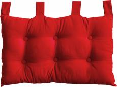 Coussin tête de lit en coton et pattes boutonnées - Rouge - 70 x 45 cm