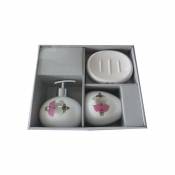 Ensemble 3 accessoires de salle de bain Céramique java borneo Blanc - Blanc - MSV