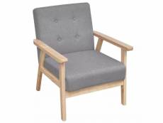 Fauteuil chaise siège lounge design club sofa salon tissu gris clair helloshop26 1102080par3