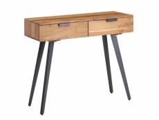 Finebuy console finebuy 90 x 78 x 36 cm console en bois massif d'acacia métal avec tiroirs | petit bureau avec pieds en métal | coiffeuse buffet moder