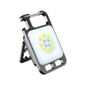 Fortuneville - Mini lampe de poche porte-clés lampe de camping rechargeable avec aimant 4 modes d'éclairage, adaptée au camping, à la maison, etc. 1