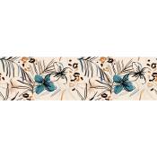 Frise de papier peint adhésive fleurs - 13.8 x 500 cm de Sanders&sanders beige, bleu et orange