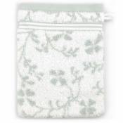 Gant de toilette 16x21 vintage floral - Blanc Vert gris