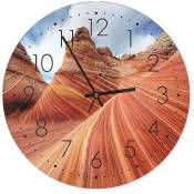 Horloge Paysage Canyon Coloré pour Déco Intérieure - 60 x 60 cm - Marron