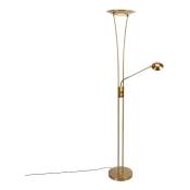 Ibiza - led Dimmable Lampadaire avec lampe de lecture variateur inclus - 1 lumière - h 180 cm - Bronze - Moderne - éclairage intérieur - Salon i