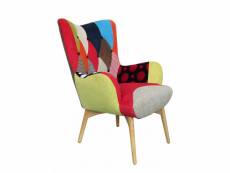 Java - fauteuil de salon en tissu patchwork