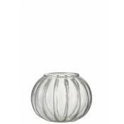 Jolipa - Photophore boule en verre argent 23x23x18.5 cm - Argent