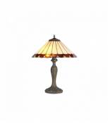 Lampe de table Tiffany Calais 2 Ampoules Ambre 40,5 Cm