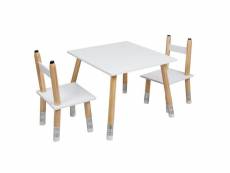 Lapis - ensemble table et 2 chaises enfant base crayons