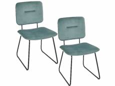 Lot de 2 chaises adèle - vert de gris