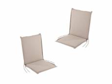 Lot de 2 coussins pour fauteuil de jardin marron grillé oléfine,42x92x4 cm W55131232