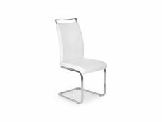 Lot de 4 chaises en cuir synthétique 99 x 42 x 55 cm - blanc 2945