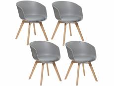 Lot de 4 fauteuils de table baya - gris