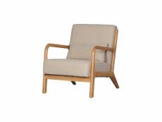 Mark - fauteuil scandinave tissu naturel 06904577