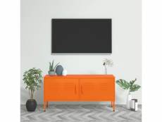 Meuble tv de qualité orange 105x35x50 cm acier