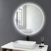 Miroir rond salle de bain avec éclairage ∅70cm interrupteur