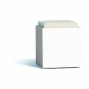 Pouf carré blanc confortable en polymère Monacis - Cm 40X40X47,5 H