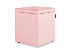 Pouf cube rangement similicuir rose pack 2 unités 3842888