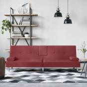 Prolenta Premium - Furniture Limited - Canapé-lit avec porte-gobelets rouge bordeaux