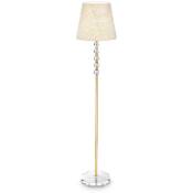 Queen - Lampadaire à 1 lumière doré, transparent avec décoration en verre, E27 - Ideal Lux