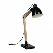 Relaxdays Lampe de bureau design scandinave bois et couleur laquée rétro vintage HxlxP: 65 x 40 x 15 cm abat-jour métal, vert