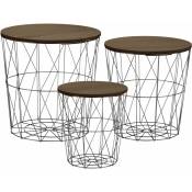 Set de table Basket Set of 3 - 3 tables avec 3 couvercles