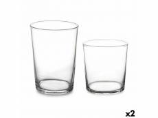 Set de verres bistro transparent verre (380 ml) (2 unités) (510 ml)