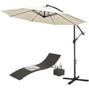 Swanew - 300cm Parasol- parasol jardin, parasol deporté, parasol de balcon, Beige - Beige