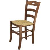 T M C S - Tommychairs - Chaise savoie pour cuisine, bar et salle à manger, robuste structure en bois de hêtre peindré en couleur noyer et assise en