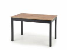Table à manger 124-168cm style industriel avec plateau plaqué chêne et rallonge centaure 289