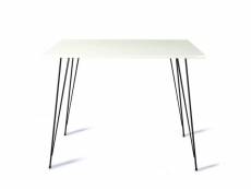 Table à manger carrée meero l90cm bois blanc brillant