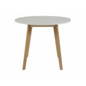 Table à manger en bois ronde D90 - luza - blanc