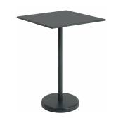Table carrée d'extérieur en acier noir 70 x 70 x 105 cm Linear - Muuto