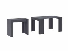 Table console extensible jusqu'à 140 cm, grise. EX140G2018