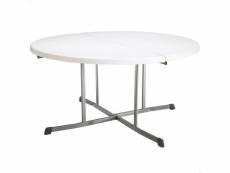 Table d'appoint lifetime blanc 152 x 75,5 x 152 cm acier plastique