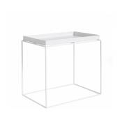 Table d'appoint rectangulaire en métal blanc 40 x