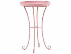 Table de jardin en métal rose ⌀ 40 cm cavinia 208759