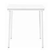 Table en acier inoxydable blanc mat fine texture 75x75