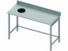 Table inox adossée - vide ordure à gauche - profondeur 800 - stalgast - - inox1700x800 x800x900mm