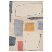 Tapis laine abstrait rectangle moderne Composition Jaune 120x180 - Jaune