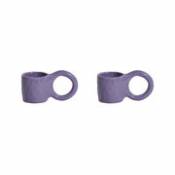 Tasse à espresso Donut Small / Ø 6 x H 5,5 cm - Lot de 2 - Petite Friture violet en céramique