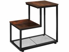 Tectake table d’appoint halifax 60,5x35,5x60,5cm - bois foncé industriel 404271