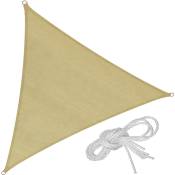 Tectake - Voile d'ombrage triangulaire Triangulaire avec une protection uv 50+ - beige